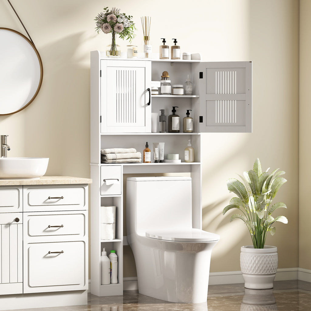 Étagère de rangement à suspendre aux toilettes, organisateur de salle de bain avec étagère réglable, porte-papier toilette pour salle de bain, linge