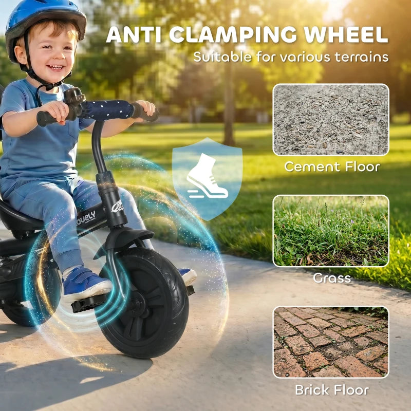 Tricycle 6-en-1 pour enfants, bleu marine