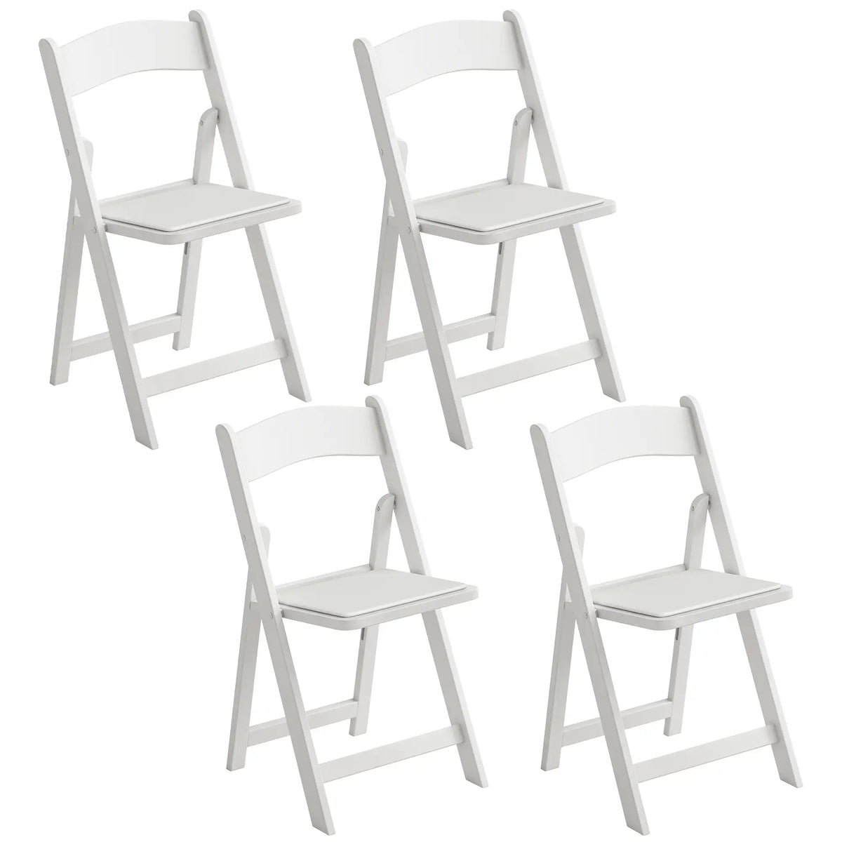 Lot de 4 chaises pliantes, chaises pliables en résine avec assise rembourrée, sièges portables pour l'intérieur et l'extérieur, idéaux pour les événements au bureau et les repas.