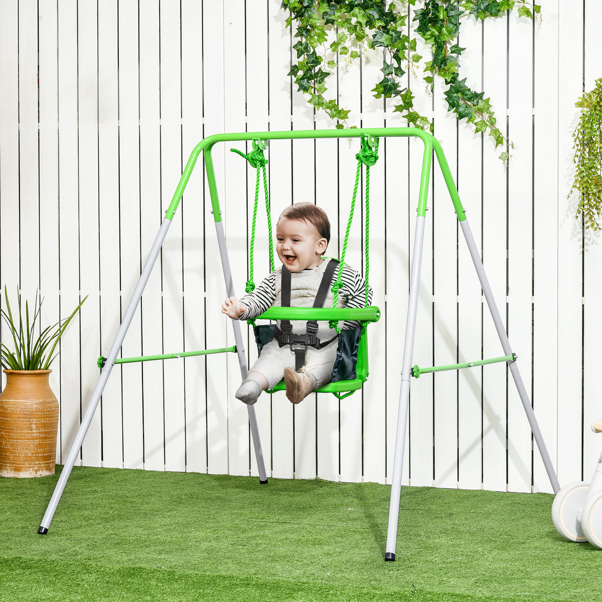 Balançoire pour bébés et jeunes enfants avec harnais de sécurité pour les 6 à 36 mois