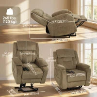 Fauteuil releveur électrique massant, brun