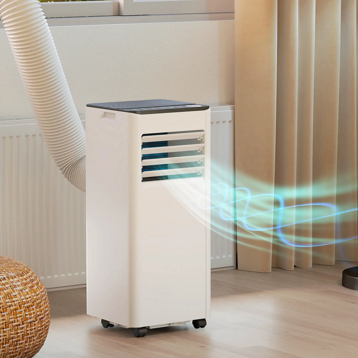 Climatiseur portable 8000 BTU, avec déshumidificateur, ventilateur et télécommande vocale Wi-Fi, pour des pièces jusqu'à 344 pi²
