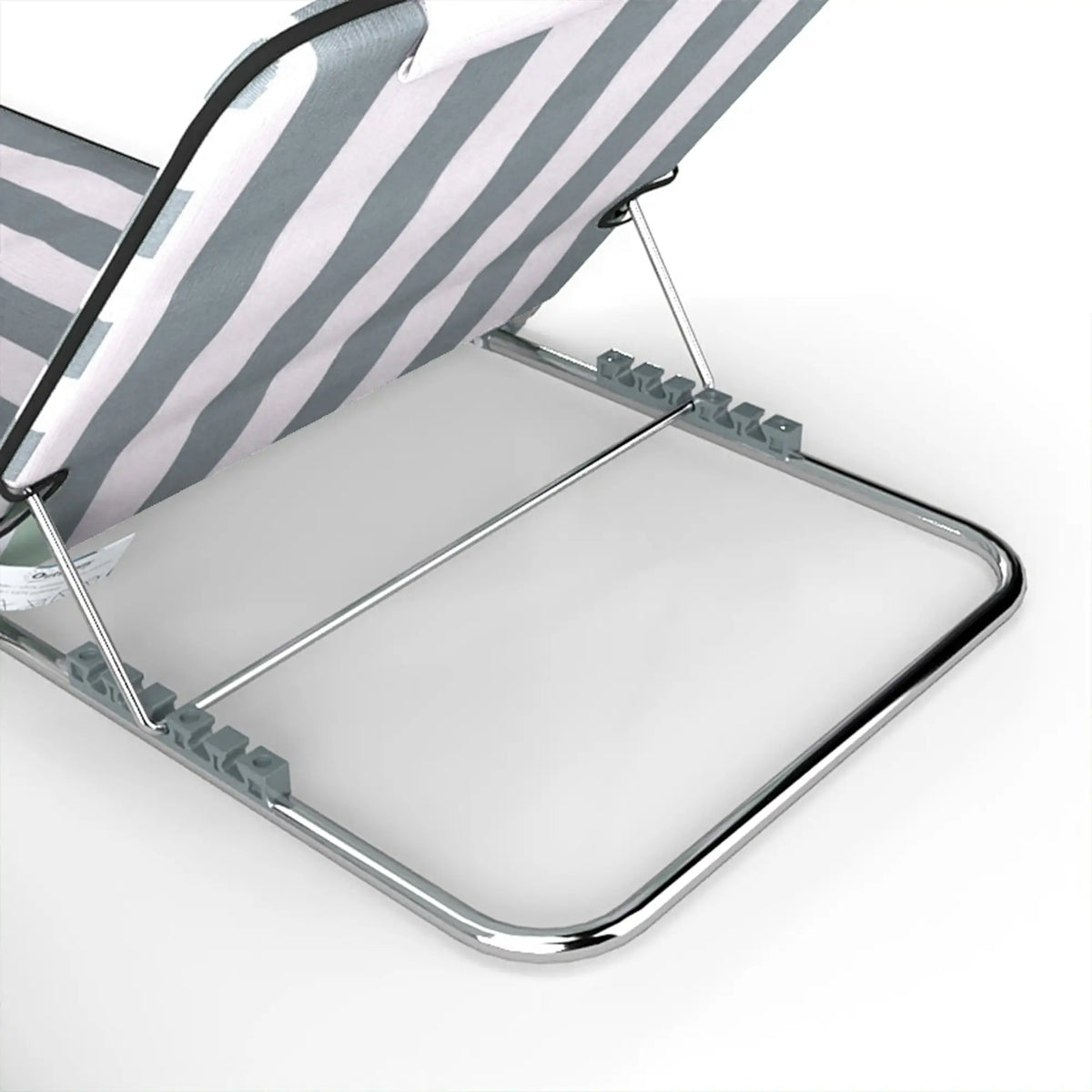 Ensemble de 2 chaises longues de plage pliantes avec coussin pour bronzer, coloris gris clair et blanc.