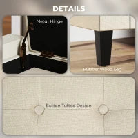 Banc coffre de 91 cm, beige