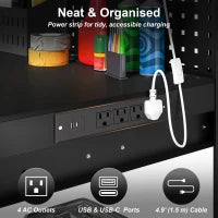 Établi avec éclairage LED et multiprise