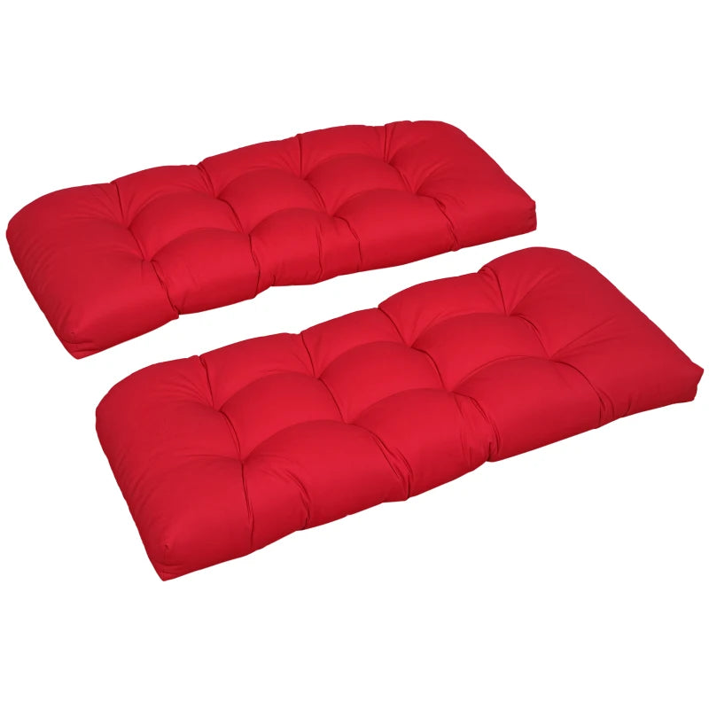Ensemble de 2 coussins de banc de patio, rouge vin