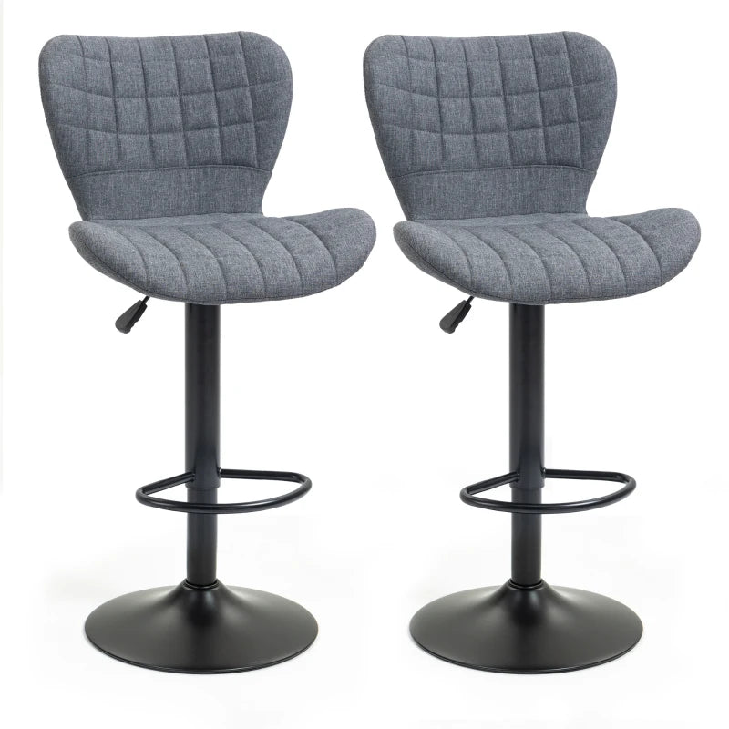 Ensemble de 2 tabourets de bar pivotants, gris