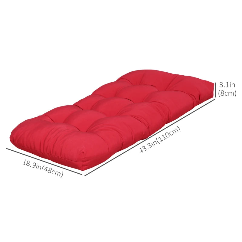 Ensemble de 2 coussins de banc de patio, rouge vin
