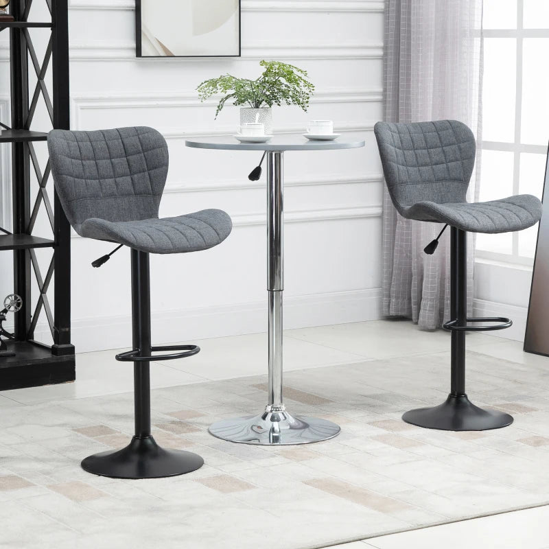 Ensemble de 2 tabourets de bar pivotants, gris