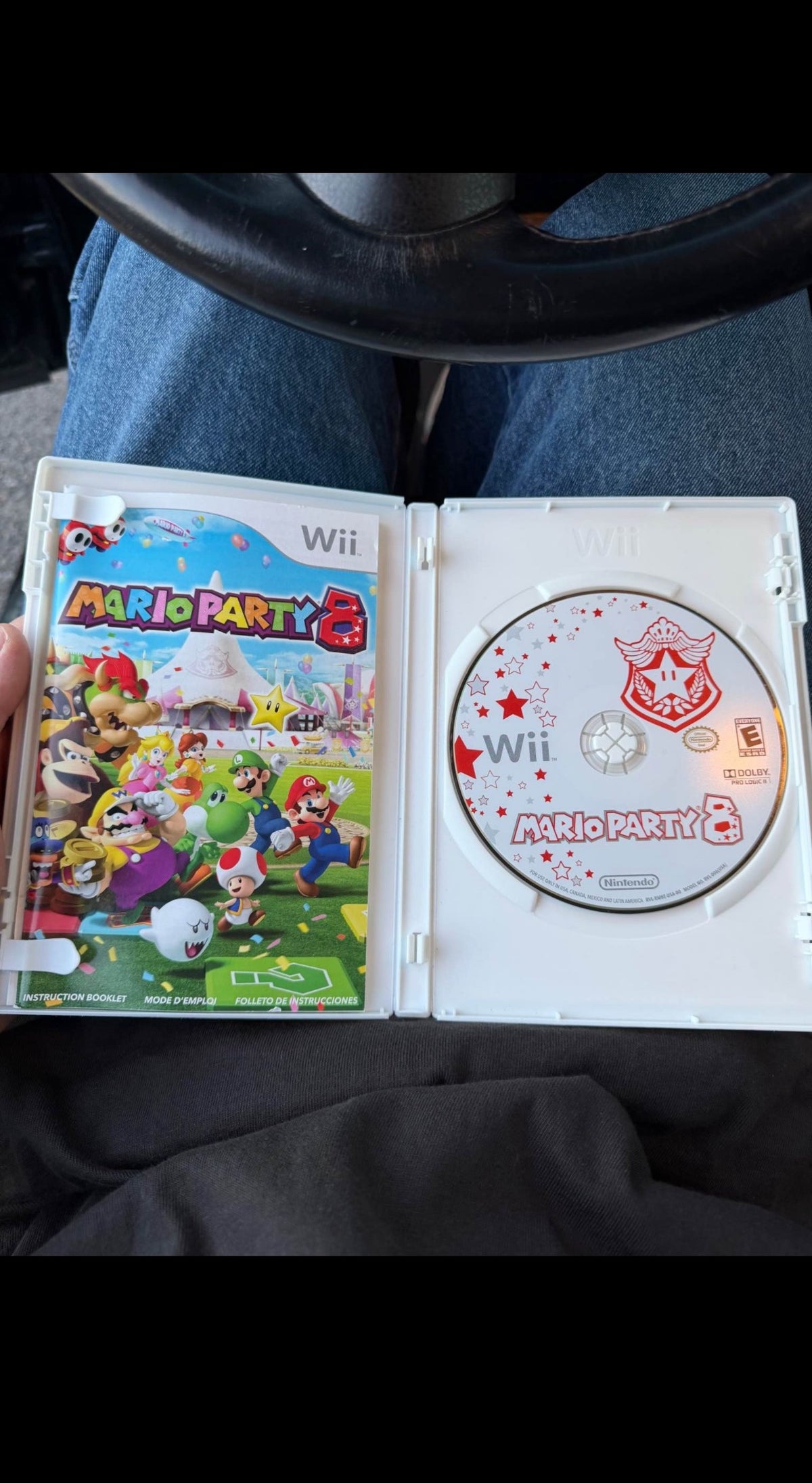 Mario Party 8 Wii - boîtier ouvert avec disque