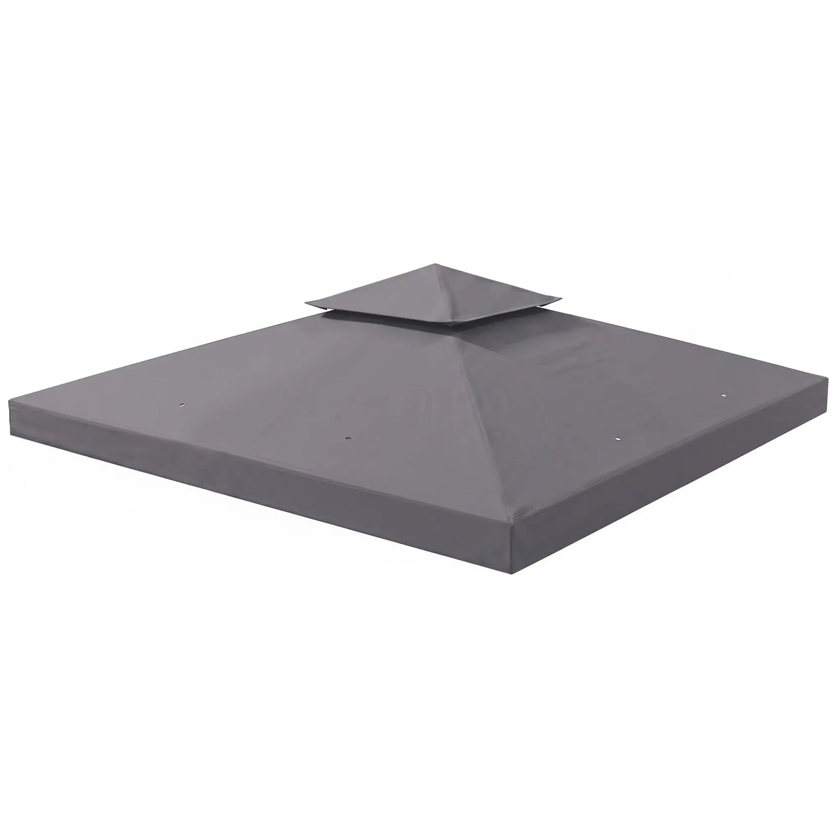 Toit de rechange pour tonnelle carrée à deux niveaux 3 m x 3 m (10 pi x 10 pi), protection solaire extérieure, gris foncé