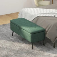 Banc ottoman avec rangement 40 po, vert foncé