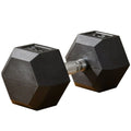 Haltère hexagonale en caoutchouc 45 lbs, poids pour l'entraînement physique à domicile, au bureau ou en salle de sport, noire