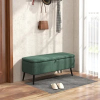 Banc ottoman avec rangement 40 po, vert foncé