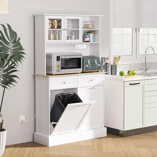 Armoire de cuisine blanche avec station de recharge