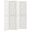 Paravent à 4 panneaux, 1,70 m, pliable et léger, motif géométrique, blanc, idéal pour le salon et la chambre.