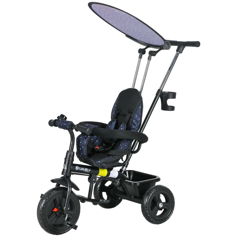 Tricycle 6-en-1 pour enfants, bleu marine
