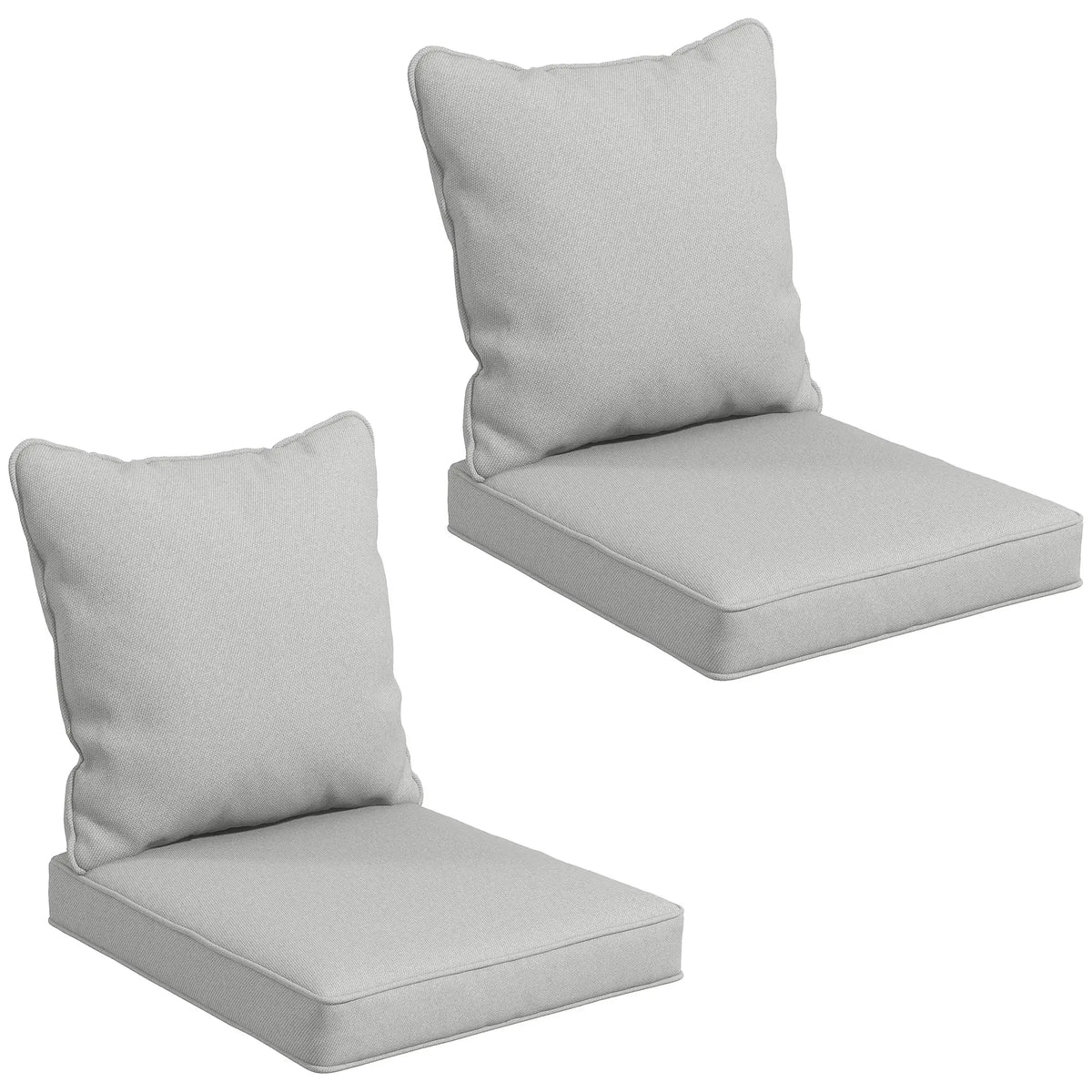 Ensemble de 2 coussins de rechange pour siège et dossier, pour chaises de patio intérieures et extérieures, gris clair
