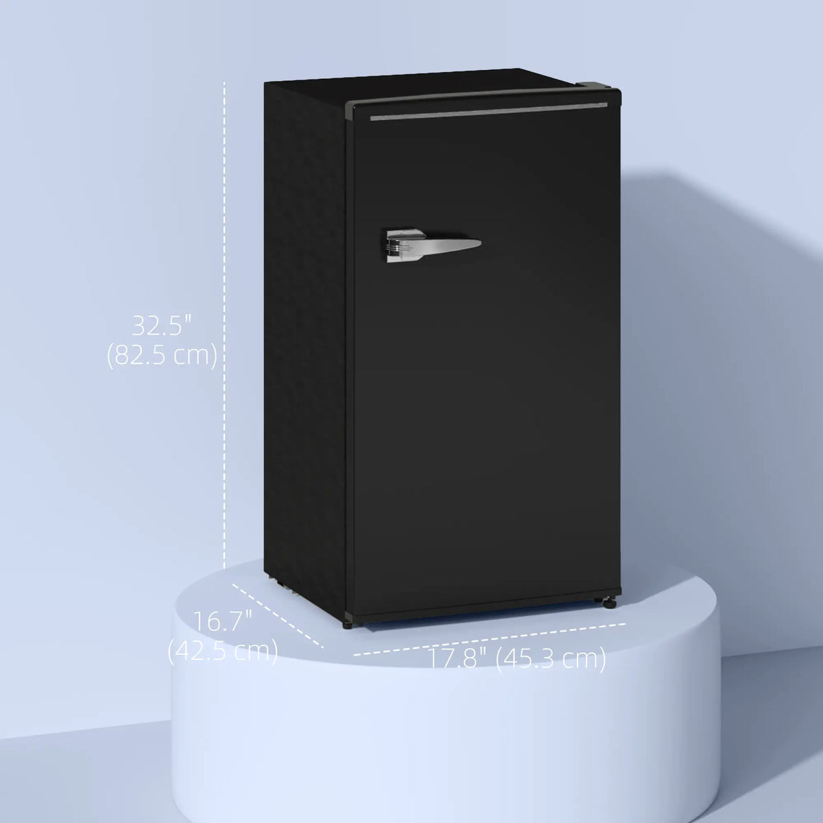 Mini-réfrigérateur rétro, réfrigérateur compact à une porte de 88 litres (3,1 pi³), thermostat réglable, 2 étagères en verre, noir
