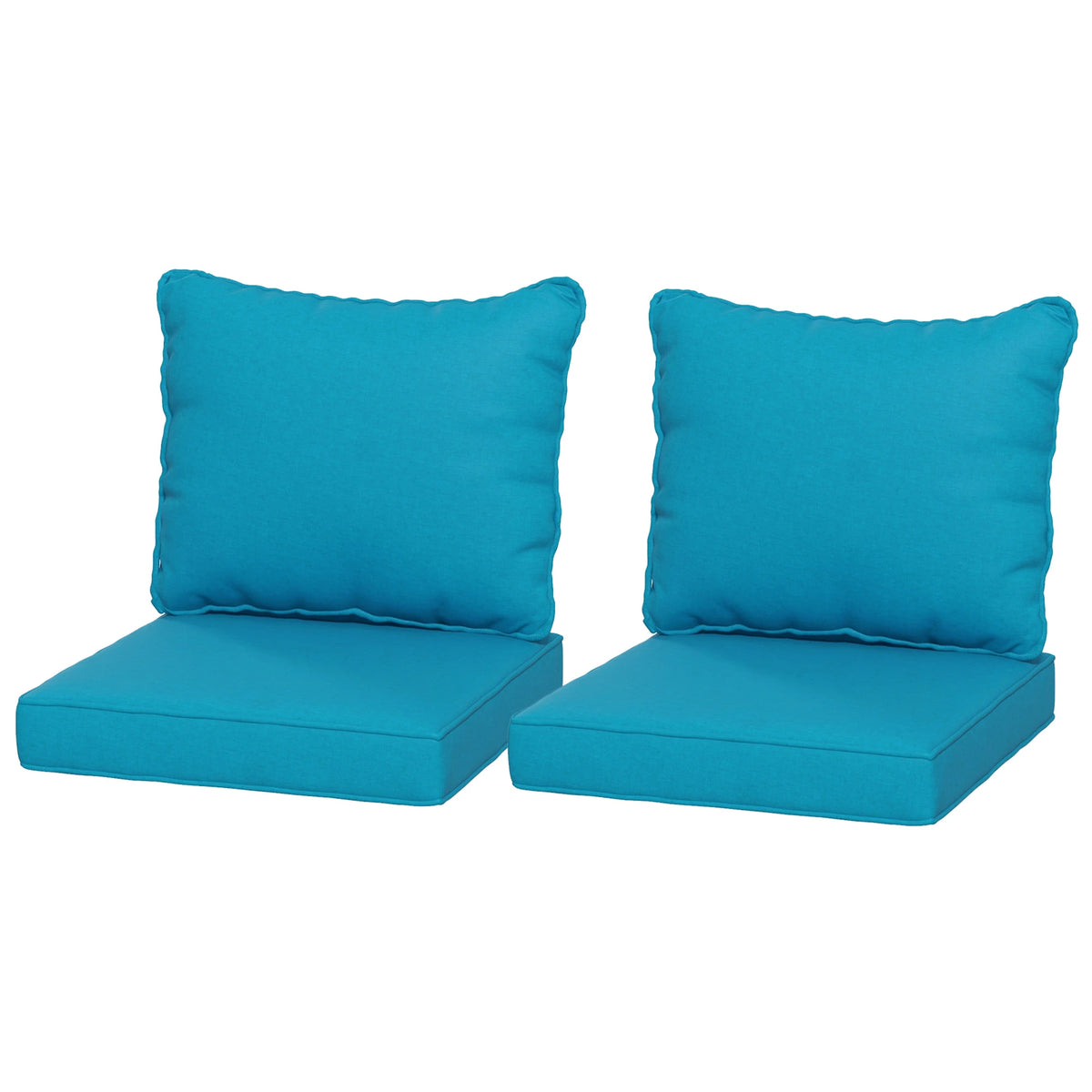 Ensemble de 4 coussins de rechange pour chaises de patio avec dossier, pour intérieur et extérieur, turquoise