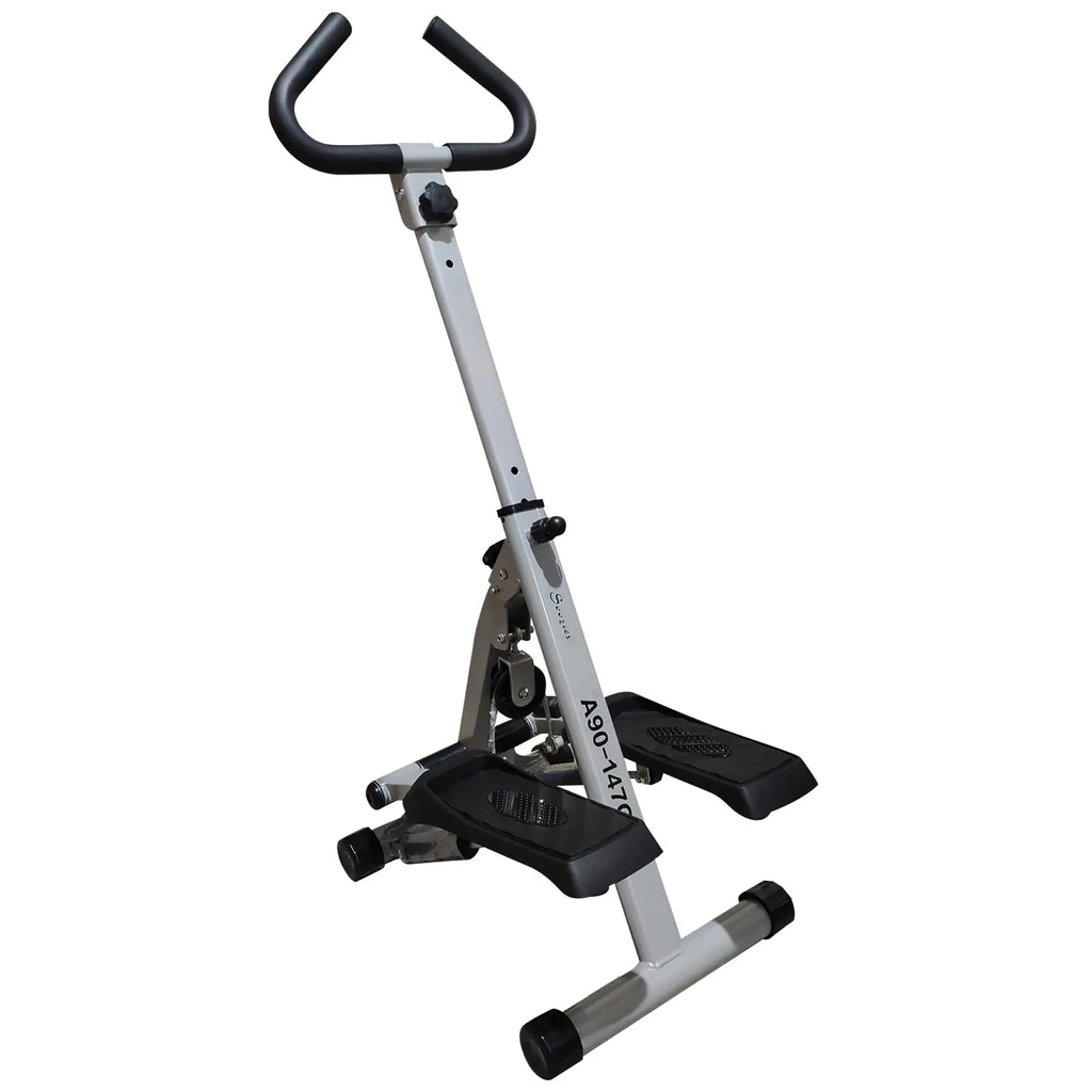 Stepper réglable en hauteur, appareil de fitness avec guidon et écran LCD, noir