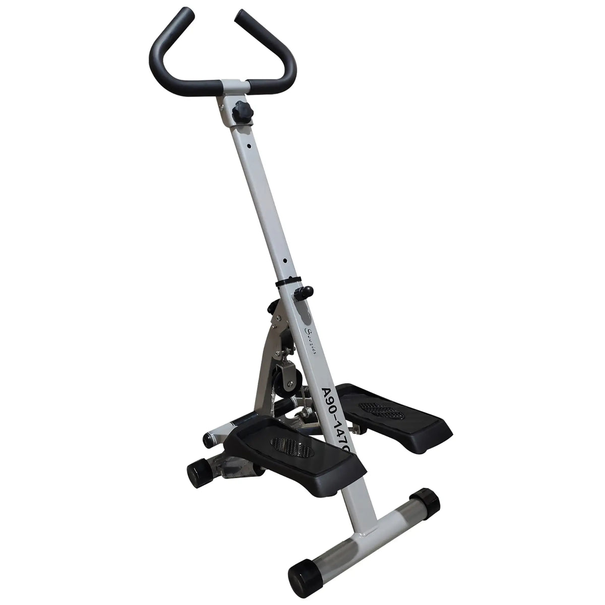 Stepper réglable en hauteur, appareil de fitness avec guidon et écran LCD, noir