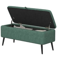 Banc ottoman avec rangement 40 po, vert foncé