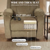 Fauteuil releveur électrique massant, brun