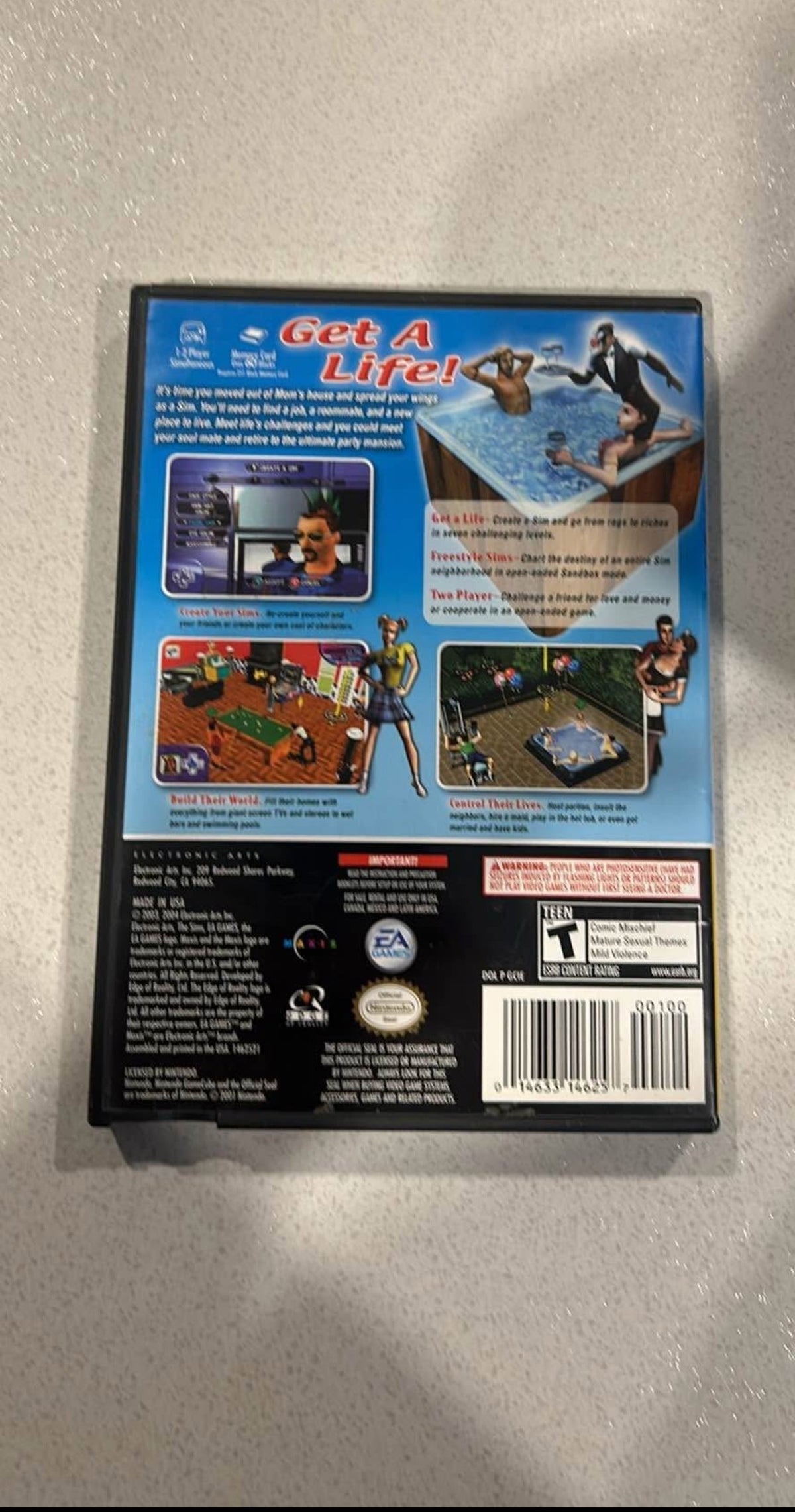 Les Sims GameCube - dos