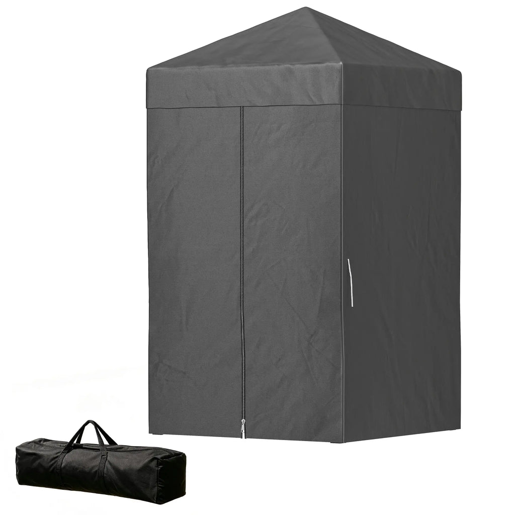 Tente pliante compacte 120 x 120 cm, cabine d'essayage UPF 50+, abri instantané et portable avec fenêtre en filet, gris foncé