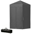 Tente pliante compacte 120 x 120 cm, cabine d'essayage UPF 50+, abri instantané et portable avec fenêtre en filet, gris foncé