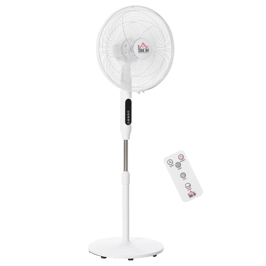 Ventilateur sur pied avec télécommande, ventilateur rafraîchissant sur pied, grand ventilateur électrique pour chambre à coucher, blanc