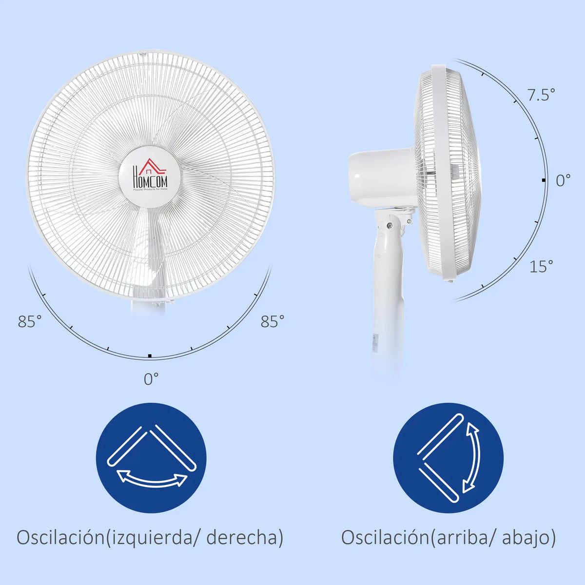 Ventilateur sur pied avec télécommande, ventilateur rafraîchissant sur pied, grand ventilateur électrique pour chambre à coucher, blanc