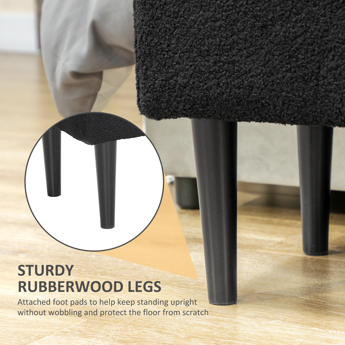 Banc ottoman avec rangement noir