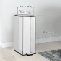 Poubelle de cuisine 20 L en acier inoxydable, argent
